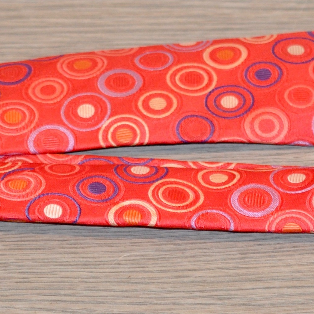 TED BAKER LONDON tie 100% Silk Geometrical Orange Designer